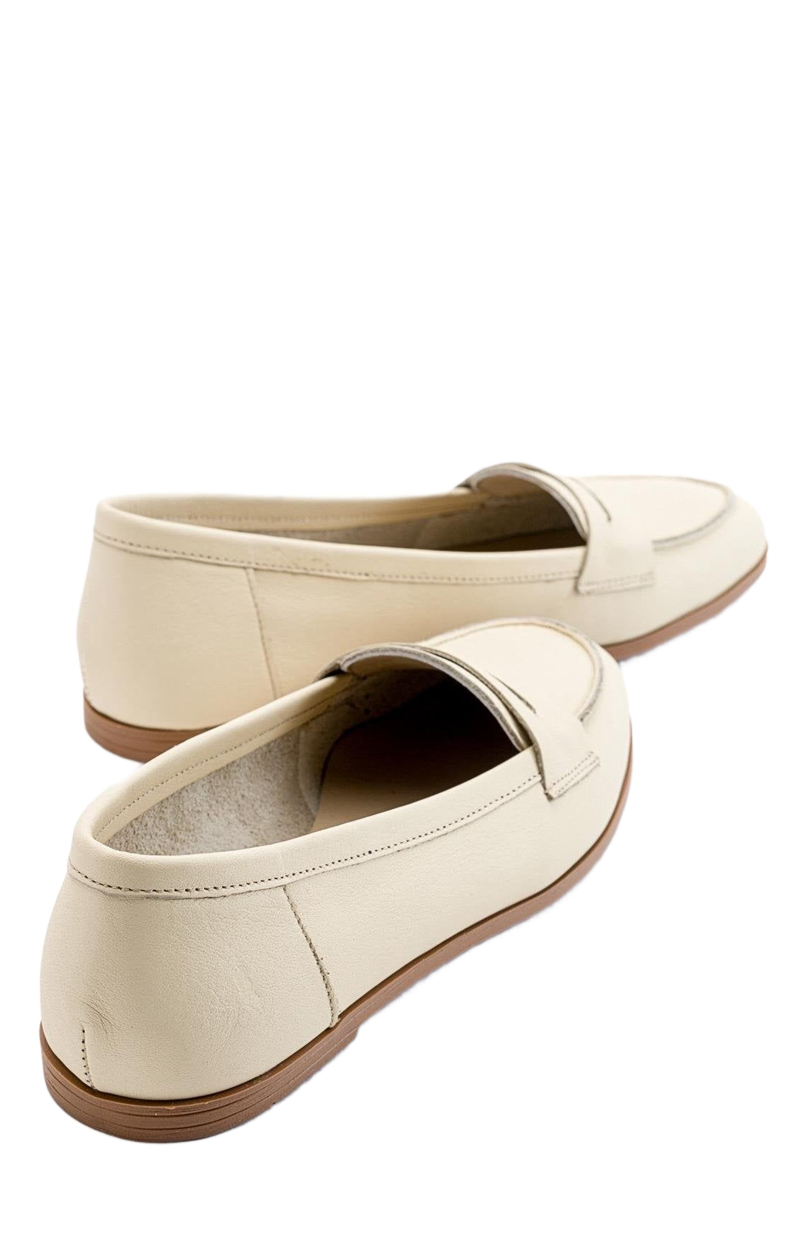 Dorothy Leather Loafer, Alternate, color, Light Beige Leather