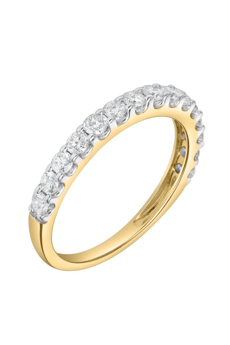 Aimee 14K Gold Round Diamond Studded Half Eternity Band Ring - 0.75 ct, Alternate, color, 14K Yellow Gold