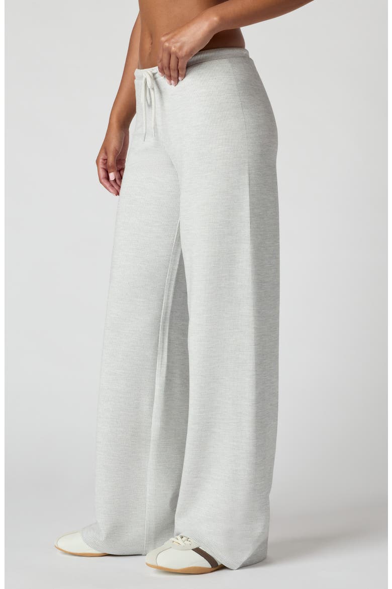 Wide Leg Jersey Rib Sweatpants, Alternate, color, HEATHER ICE
