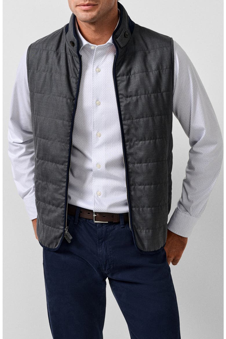 Wool Quilted Vest, Alternate, color, STEEL