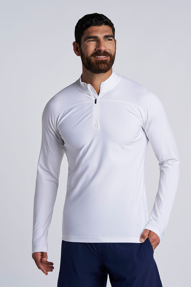 Men's Nocona Zip Rash Guard, UPF 50+ Sun Protection, Alternate, color, White