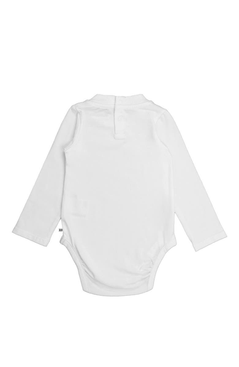RuffleButts Baby Boys Long Sleeve Basic Bodysuit, Alternate, color, White