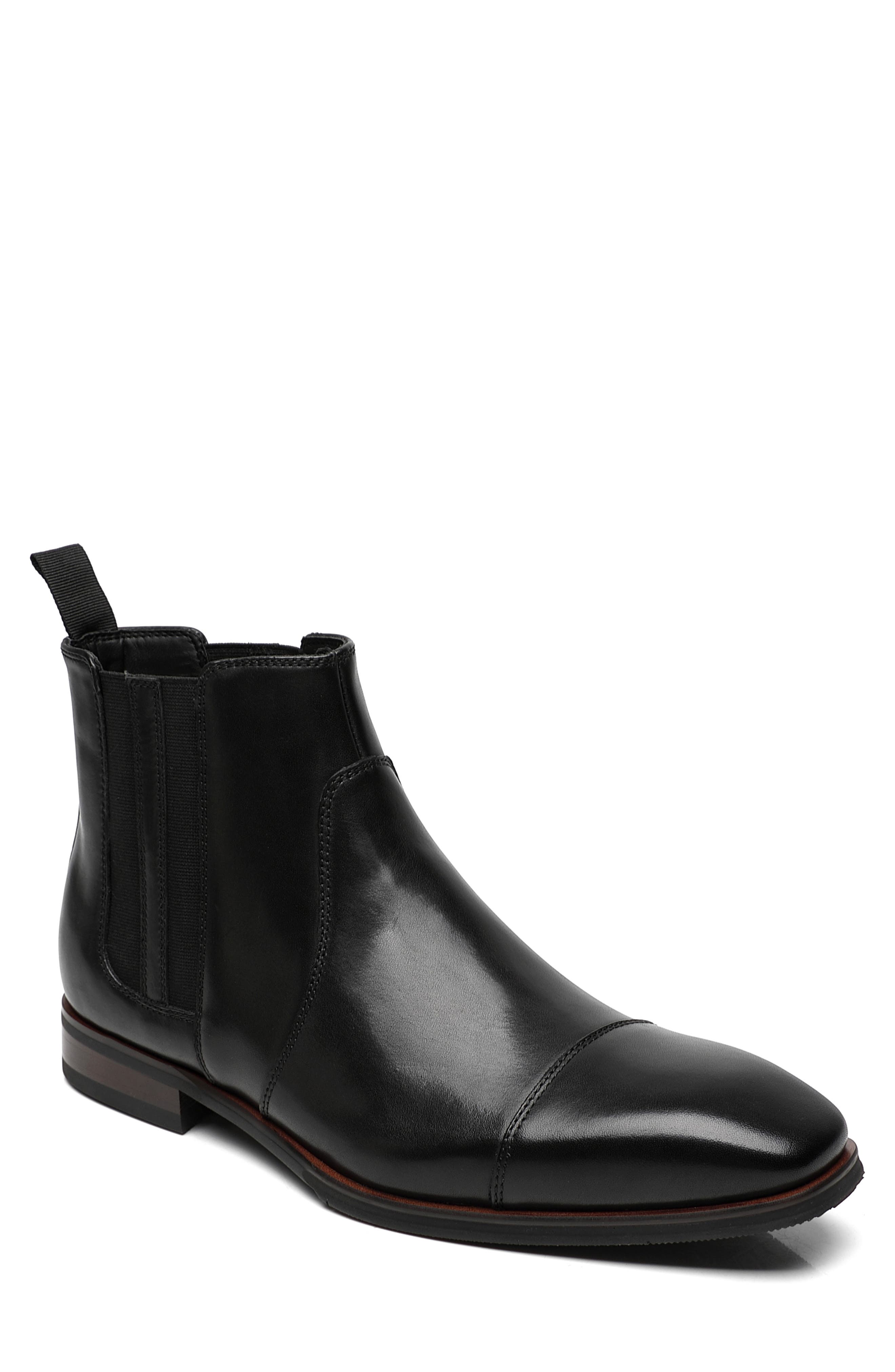 La Milano Crest Cap Toe Chelsea Boot, Main, color, Black