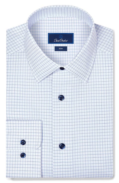 Slim Fit Stretch Check Dress Shirt