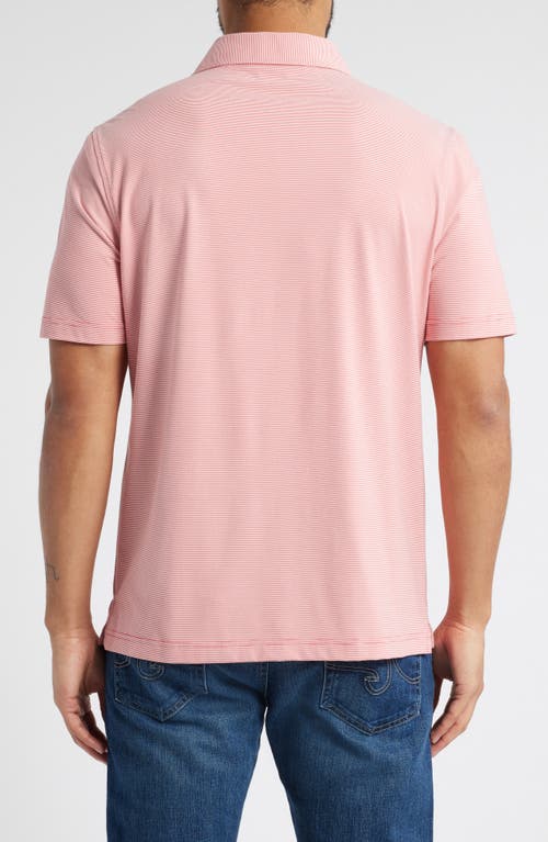 Scott Barber Micro Stripe Performance Polo In Pink