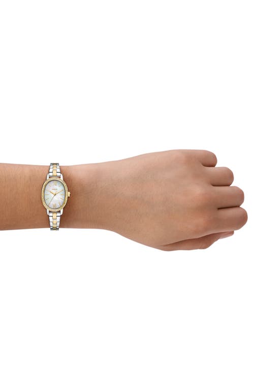 Fossil Penny Two-tone Mother-of-pearl Quartz Bracelet Watch, 23mm