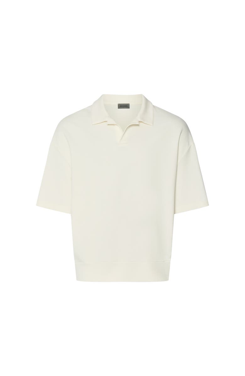 Hanro Natural Living Organic Cotton Collar Sweatshirt, Main, color, Misty White