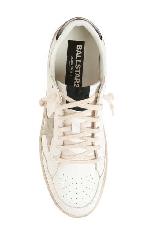 Golden Goose Ballstar 2 Leather Upper And Spur Suede Star Shiny Leather Heel Shoes In Neutral
