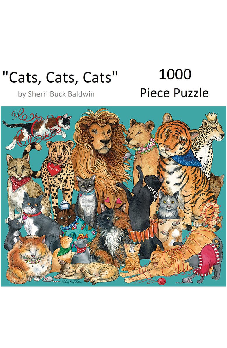 Hart Puzzles Cats, Cats, Cats by Sherri Buck Baldwin, 24 x 30 Inches, 1000 Piece Puzzle, Alternate, color, Multicolored