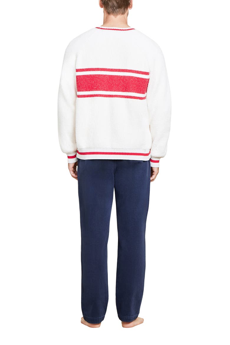 CozyChic® Aprés Ski Sweater, Alternate, color, CREAM/ AMERICANA RED