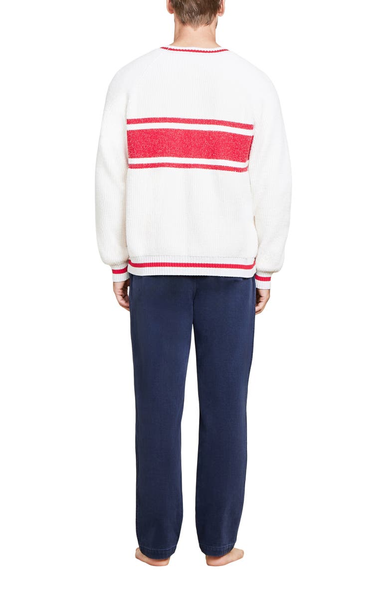 Barefoot Dreams<sup>®</sup> CozyChic<sup>®</sup> Aprés Ski Sweater, Alternate, color, Cream/ Americana Red