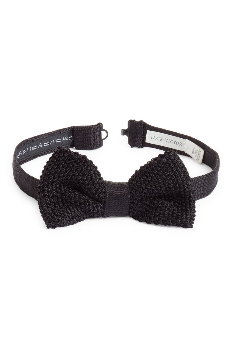 Ingleside Silk Knit Bow Tie, Main, color, BLACK