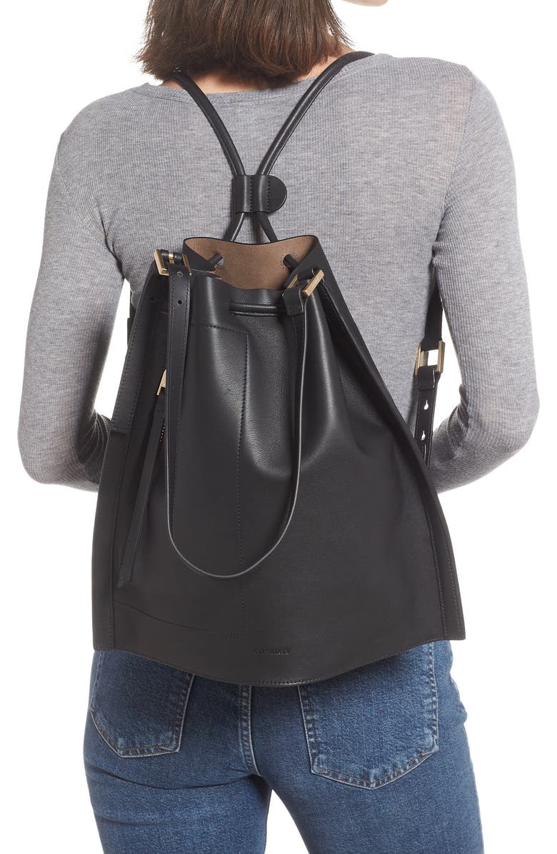 AllSaints Alpha Leather Backpack, Alternate, color,