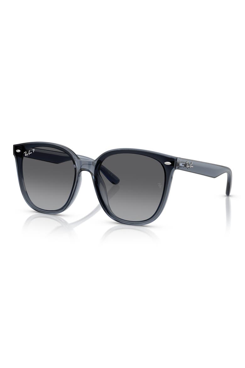 66mm Polarized Oversize Irregular Sunglasses, Alternate, color, DARK BLUE GREY POLAR