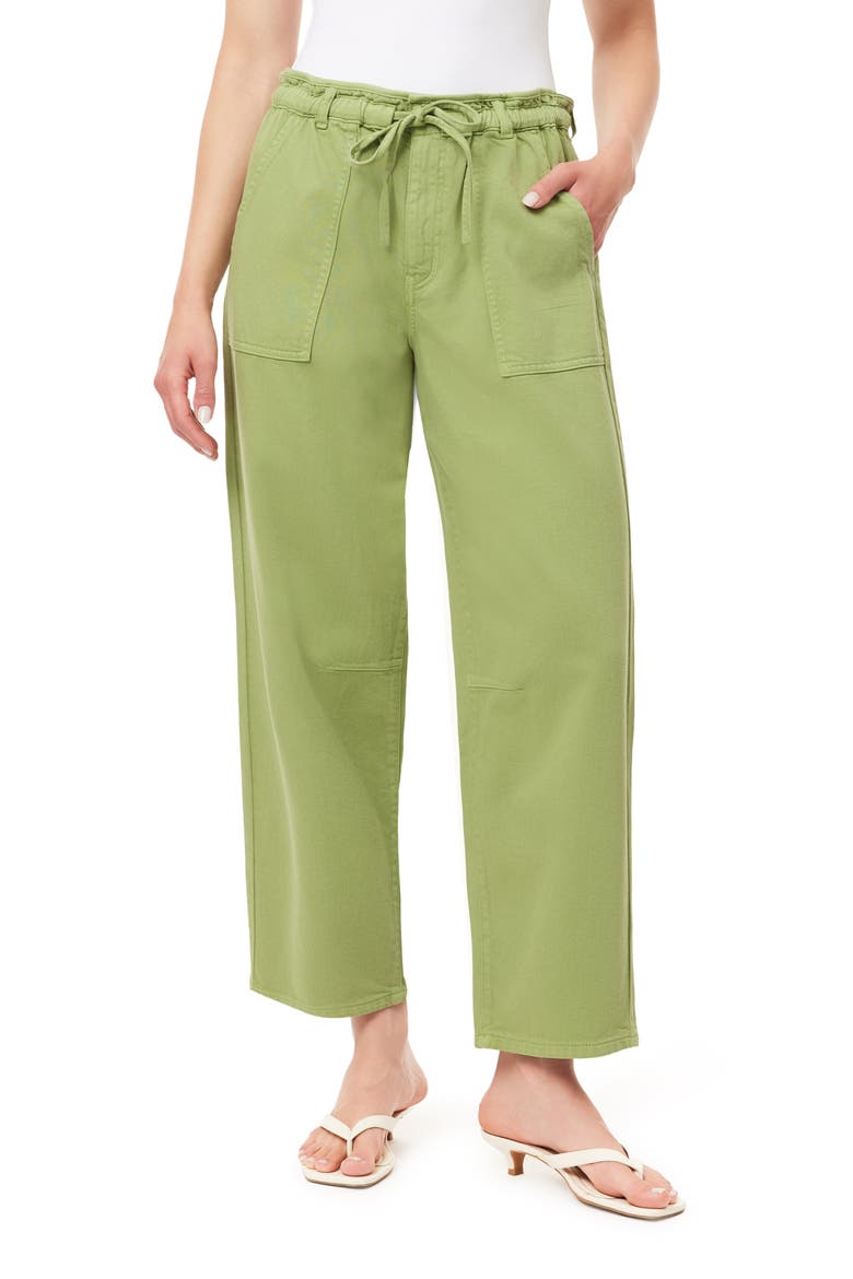 Drawstring Surplus Crop Barrel Pants, Main, color, GREEN EYES