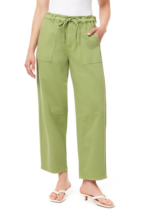 Drawstring Surplus Crop Barrel Pants