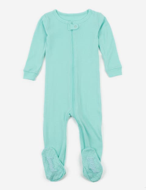 Footed Solid Cotton Matching Family Pajamas (Baby)