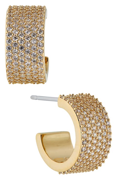 Disco Chunky Pavé Huggie Hoop Earrings