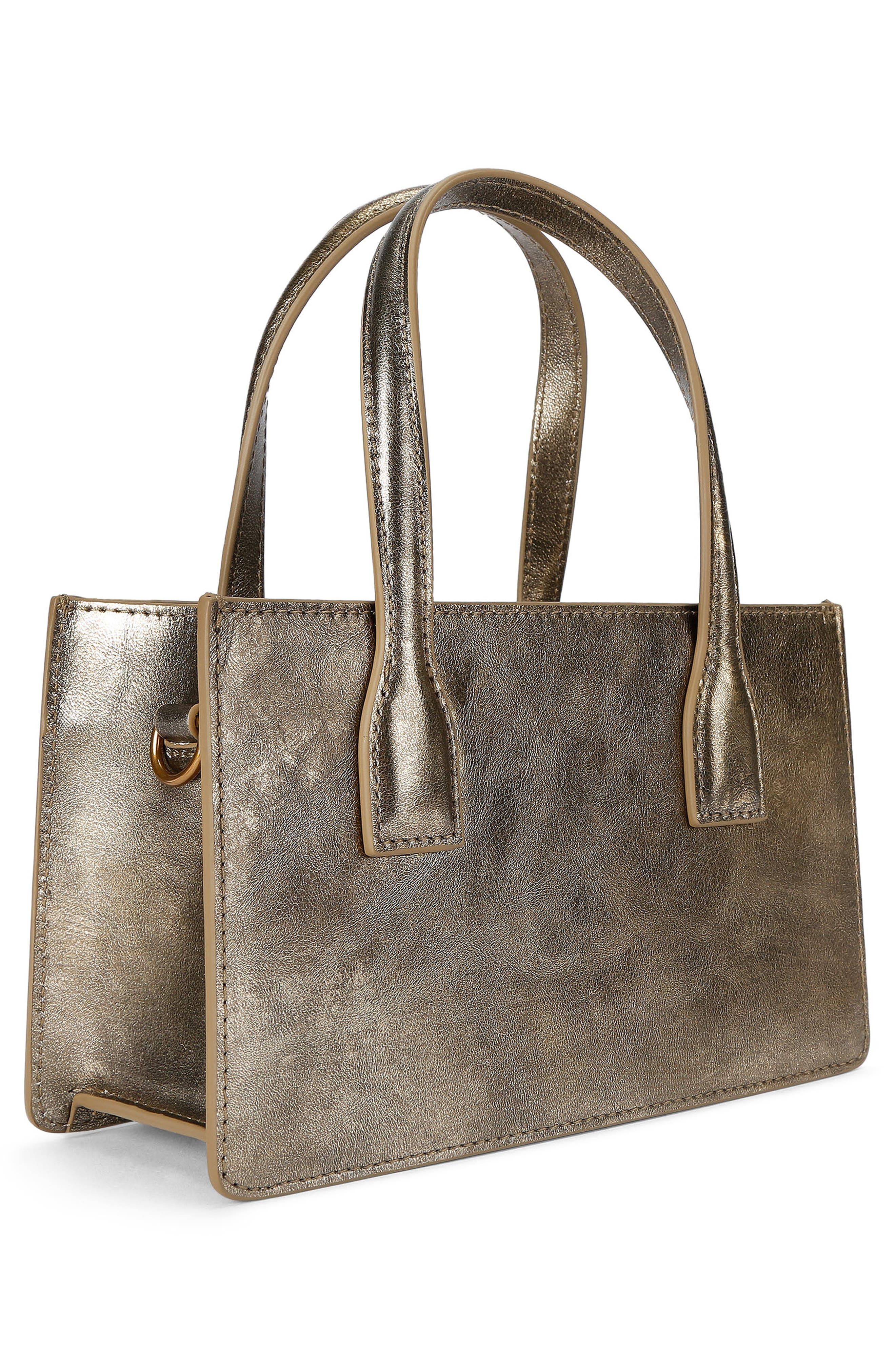 Kurt Geiger London Mini Bond Textured Metallic Leather Tote, Alternate, color, 
