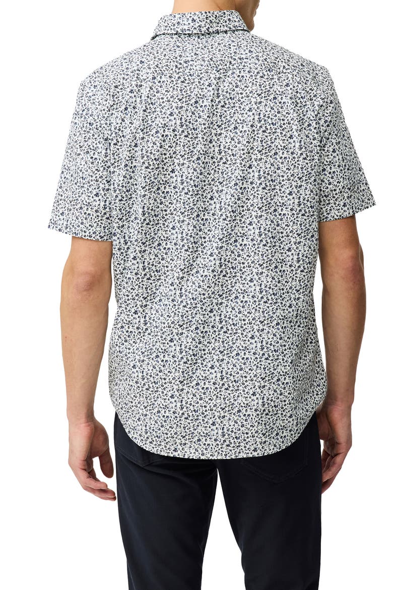 Rai Valley Floral Short Sleeve Button-Up Shirt, Alternate, color, NAVY