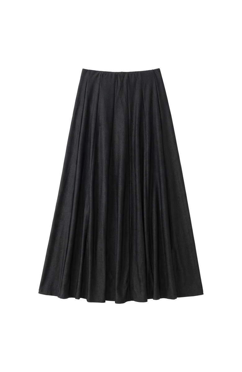 Spades Panel Elastic Waist Maxi Denim Skirt, Main, color, Black Mix