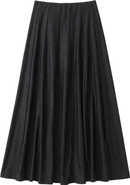 Spades Panel Elastic Waist Maxi Denim Skirt