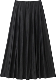 Spades Panel Elastic Waist Maxi Denim Skirt