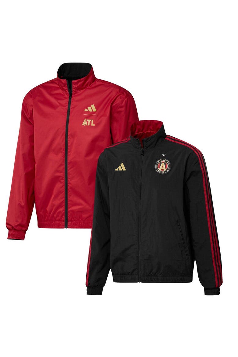 Men's adidas Black/Red Atlanta United FC 2023 On-Field Anthem Full-Zip Reversible Team Jacket, Main, color, Black