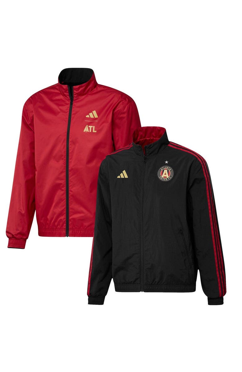 adidas Men's adidas Black/Red Atlanta United FC 2023 On-Field Anthem Full-Zip Reversible Team Jacket, Main, color, Black