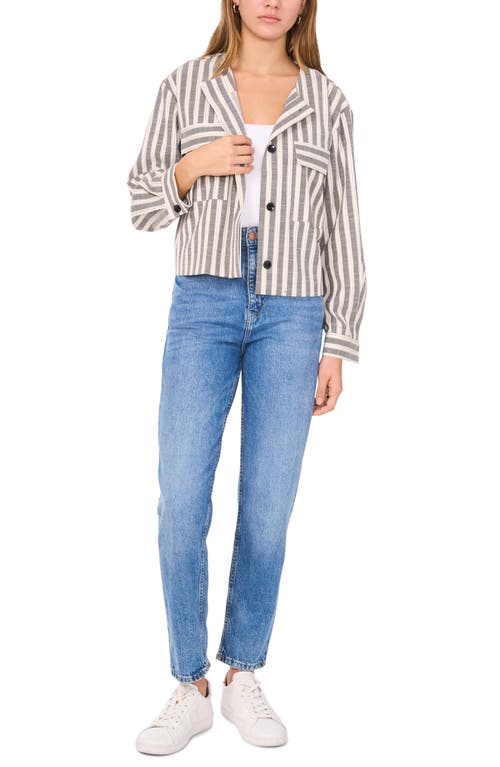 VINCE CAMUTO VINCE CAMUTO STRIPE CROP JACKET 