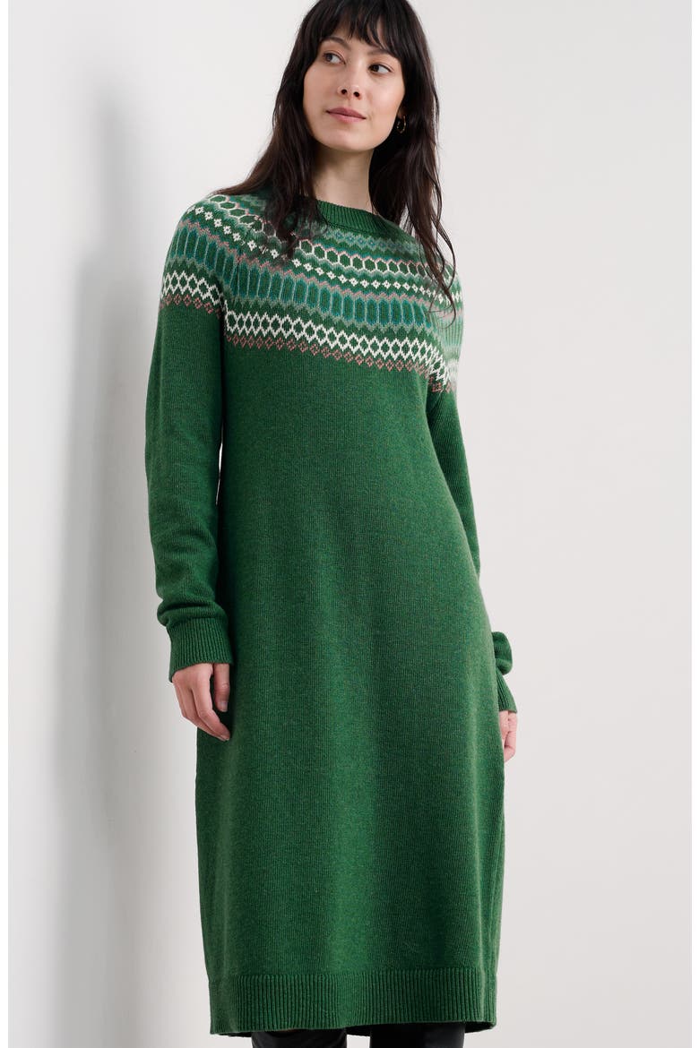 Bird Ring Long Sleeve Sweater Dress, Alternate, color, MODERNIST DARK FORAGE