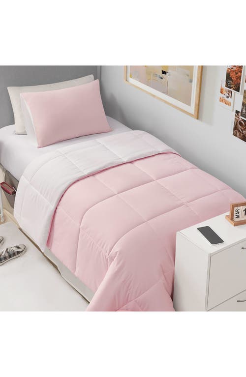 The Sheet Lab Reversible Comforter Set In Pink
