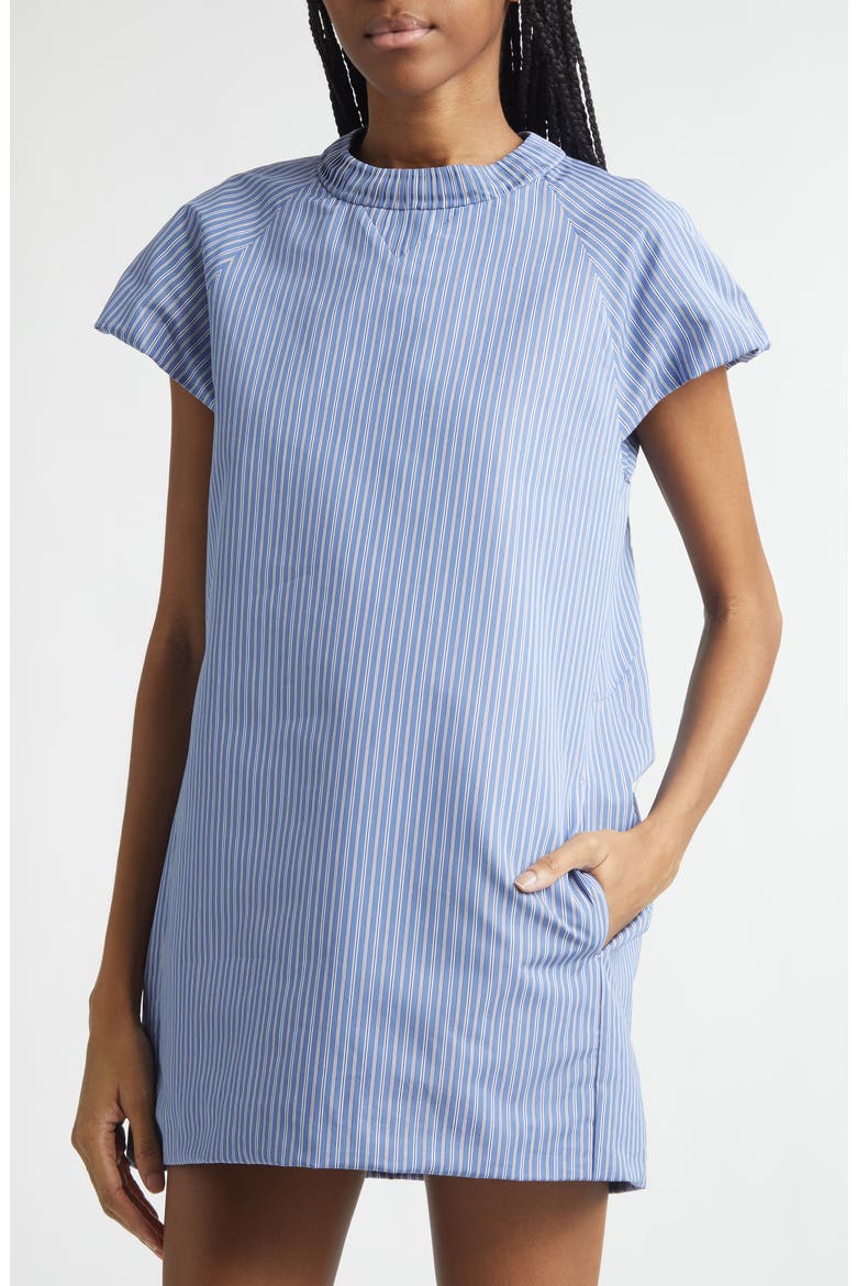 Poplin Sweatshirt Dress, Alternate, color, BLUE STRIPE