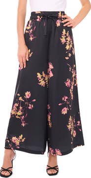 Vince Camuto Print Drawstring Wide Leg Pants