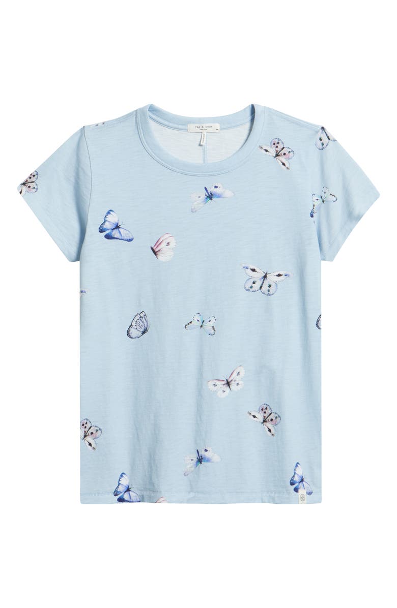 rag & bone Tammy Butterfly Pima Cotton T-Shirt, Alternate, color, Light Blue