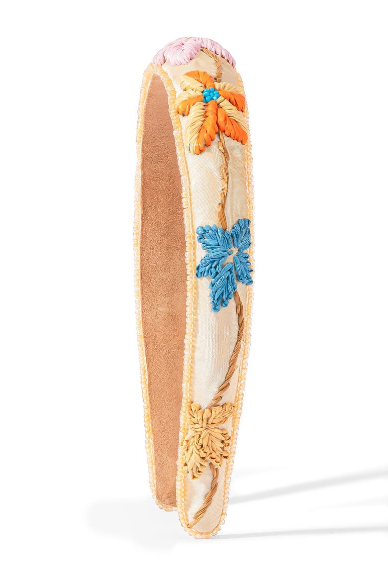 Palm Isle Floral Band, Main, color, Beige