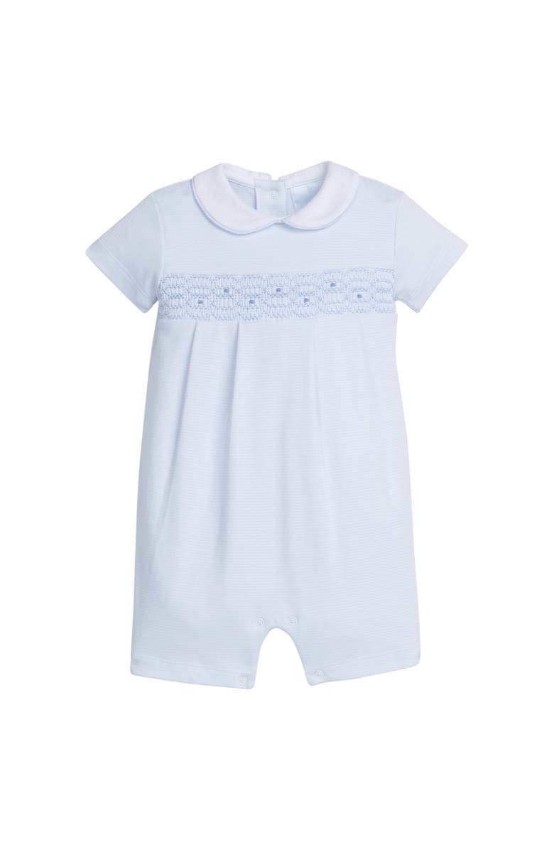 Little English Kids' Smocked Ream Romper, Main, color, Blue Geo