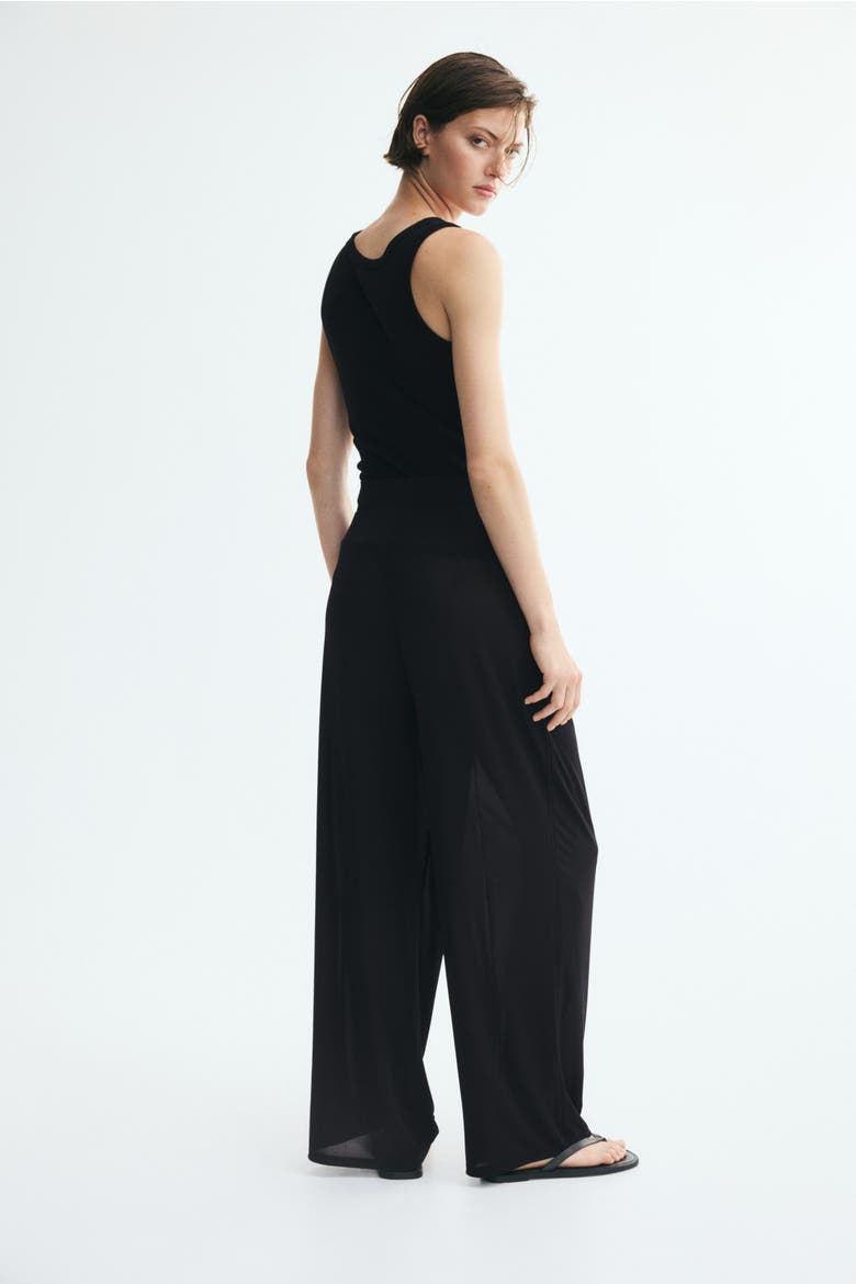 Twist-detail Jersey Pants, Alternate, color, Black