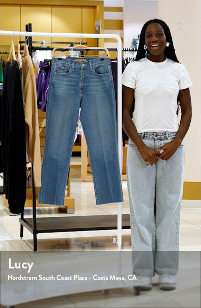 The Callie High Waist Raw Hem Crop Bootcut Jeans, sales video thumbnail