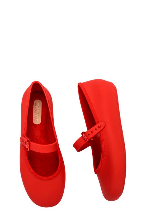 Mini Melissa Kids' Soft Ballerina Mary Jane Flat In Red