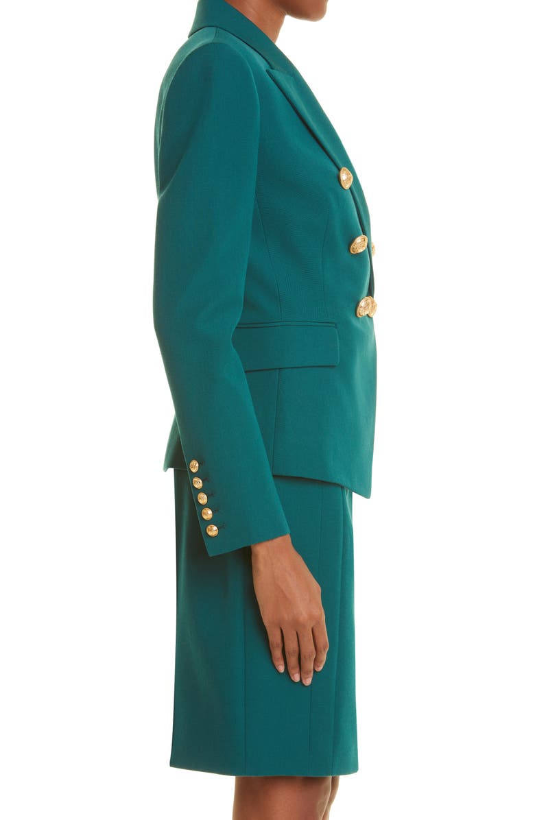 Balmain Women's Wool Double Breasted Blazer, Alternate, color, 