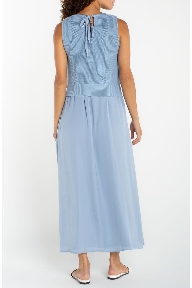 Mixed Media Maxi Dress, Alternate, color, MALIBU BLUE