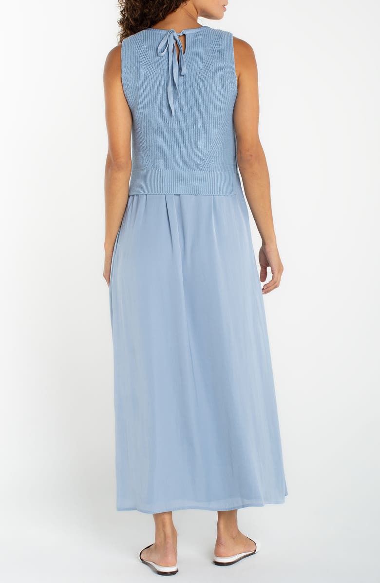 Liverpool Los Angeles Mixed Media Maxi Dress, Alternate, color, Malibu Blue