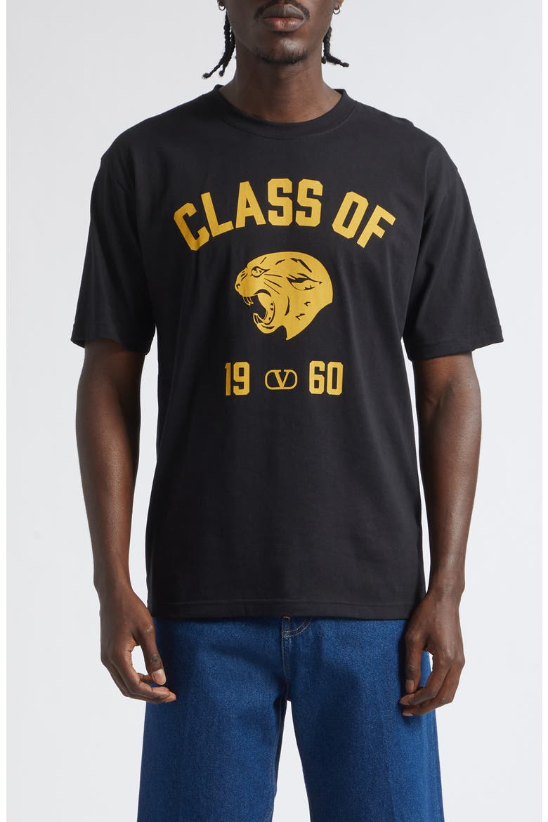 Panther Graphic T-Shirt, Main, color, BLACK/ GOLD