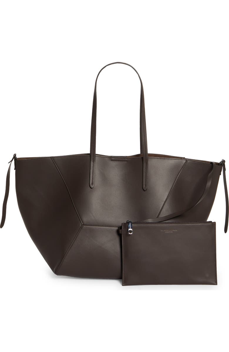 Brunello Cucinelli Monili Trim Leather Tote, Alternate, color,