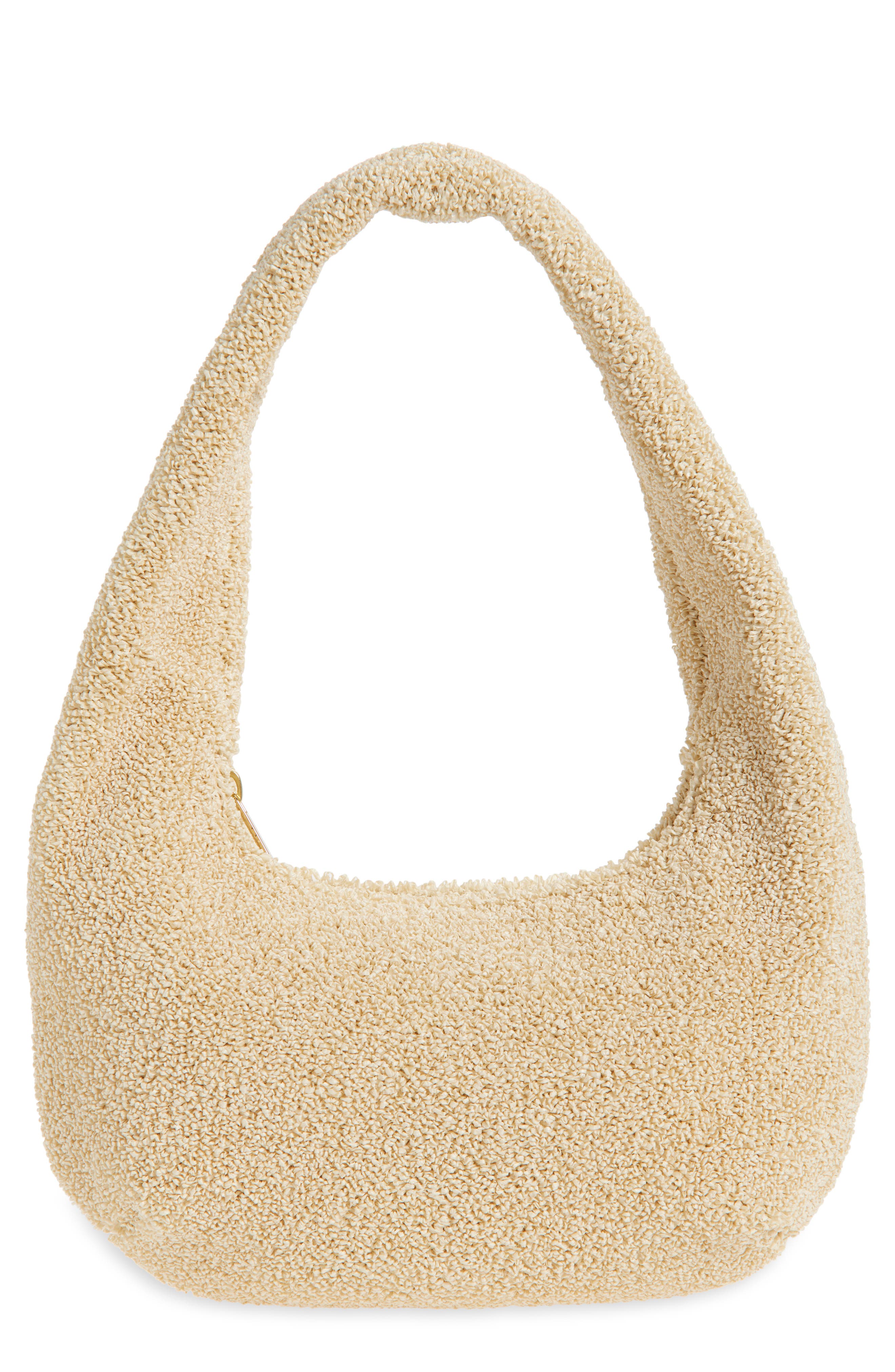 Mansur Gavriel Mini Gnocchi Faux Shearling Hobo Bag, Main, color, Jasmine