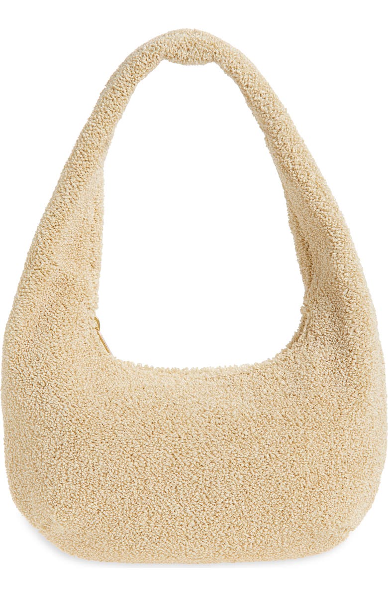 Mansur Gavriel Mini Gnocchi Faux Shearling Hobo Bag, Main, color, Jasmine