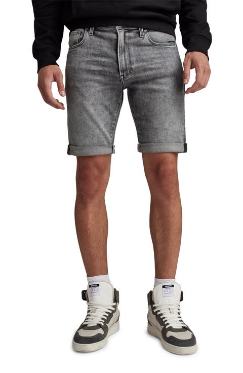 3301 Slim Fit Denim Shorts (Faded Grey Neblina)