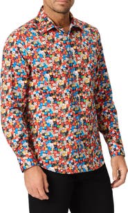 Robert Graham Snake Eyes Long Sleeve Stretch Cotton Button Up Shirt