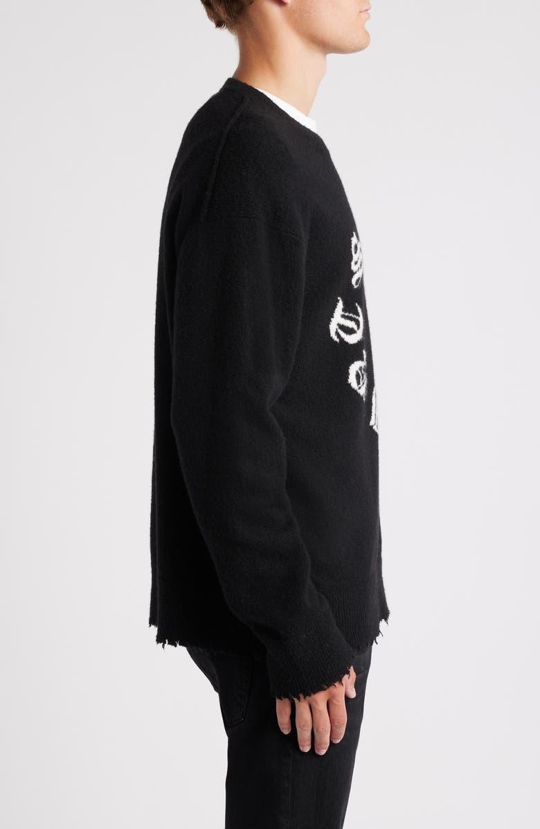 AllSaints Scripture Graphic Crewneck Sweater, Alternate, color,